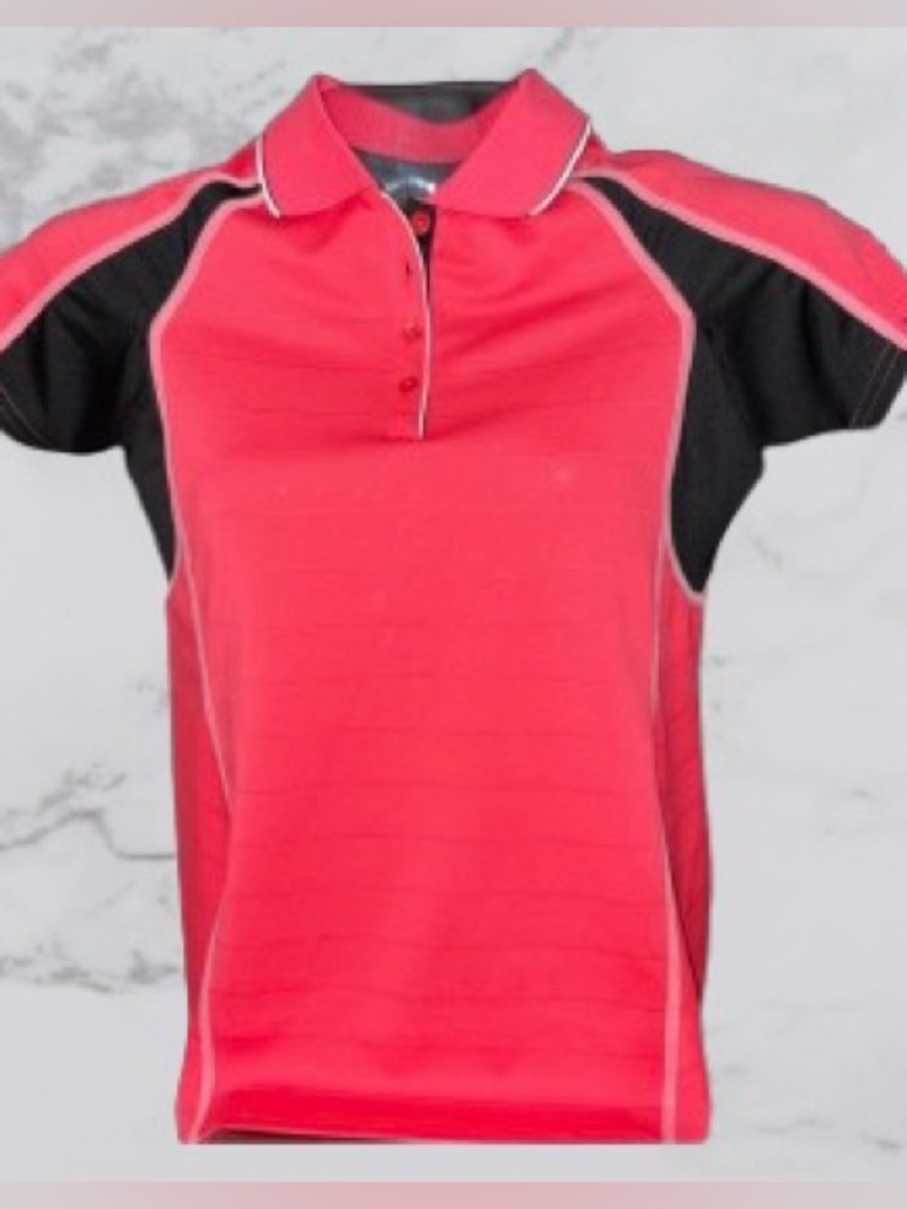 Antigua | Fitted Dry Performance Golf Polo | Women’s Small | Pink and Black